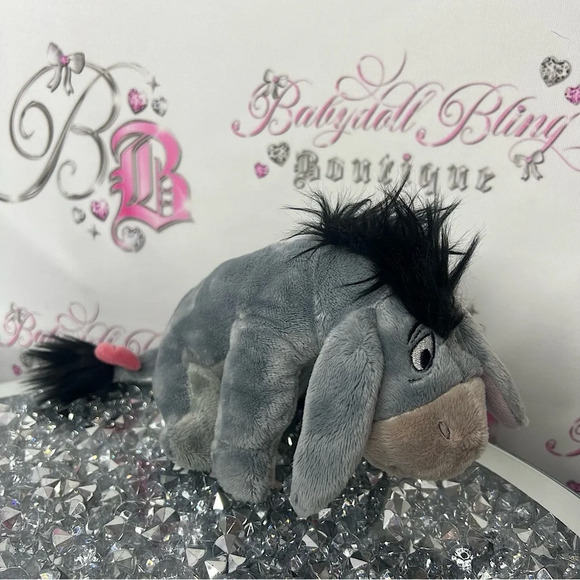 Disney EYORE plushie Winnie the Pooh stuffed toy mini cute donkey bow on tail π - Picture 1 of 7